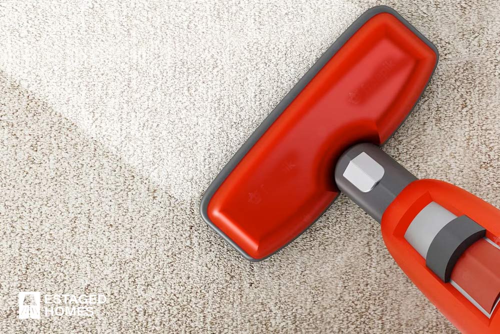 View of an eco-friendly carpet being cleaned