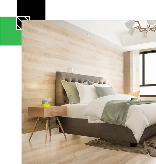 View of a bedroom staged by eStaged Homes