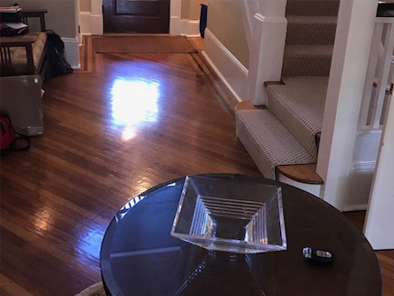 View of the foyer of 170 Morris Ave. before we staged the home to sell