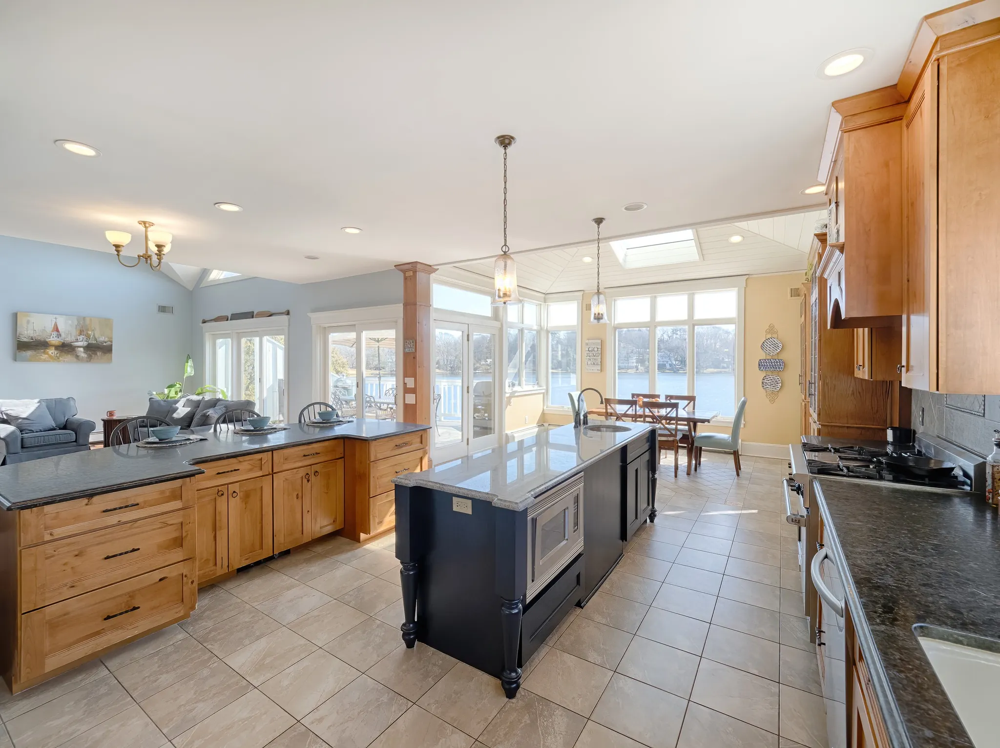 View of the kitchen at 256 Boulevard after we staged the home to sell