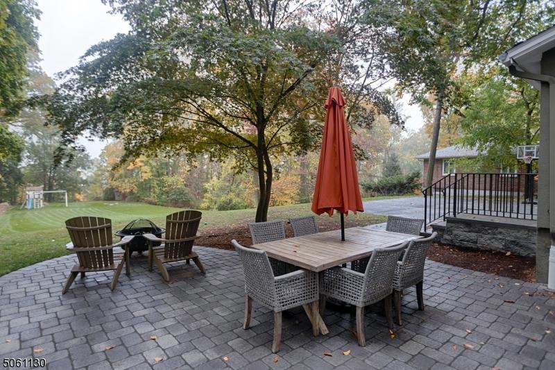 View of the back yard patio after we staged the home at 470 Morris Ave.