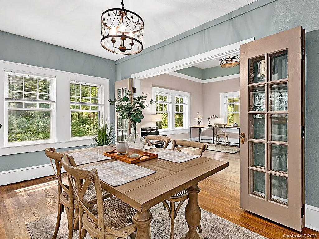 View of the dining room at 125 Naples Road after home staging