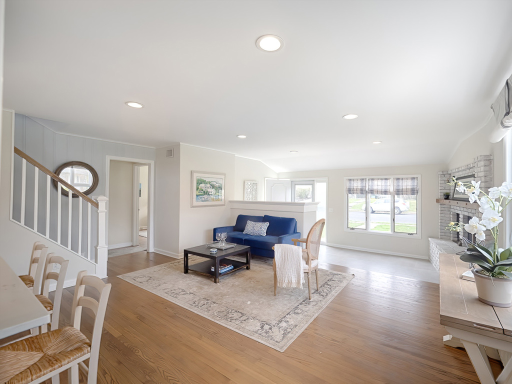 View of the living room at 154 Kenmore Rd. after home staging