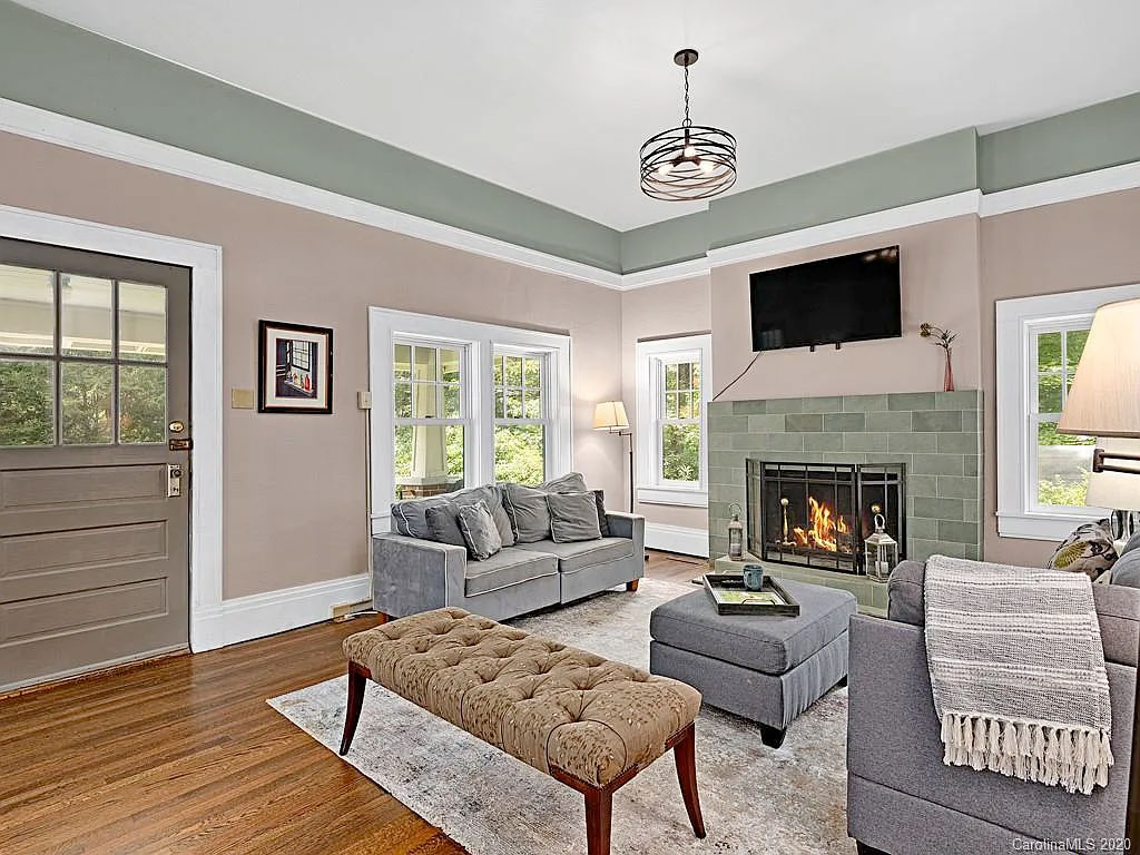 Living room at 125 Naples Road after homes staging